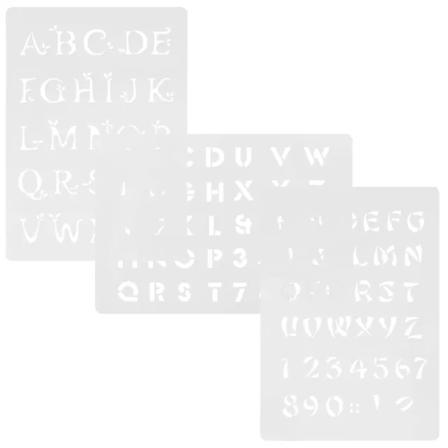 3 Stück Hohlschrift-Malschablonen, englische Buchstabenschablonen,