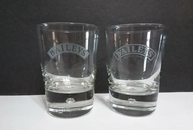Set of 2 Bailey’s Irish Cream Bubble Base Bar / Rocks Glasses - A4