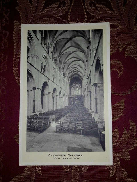 Topografische Postkarte Chichester Domschiff Ostblick
