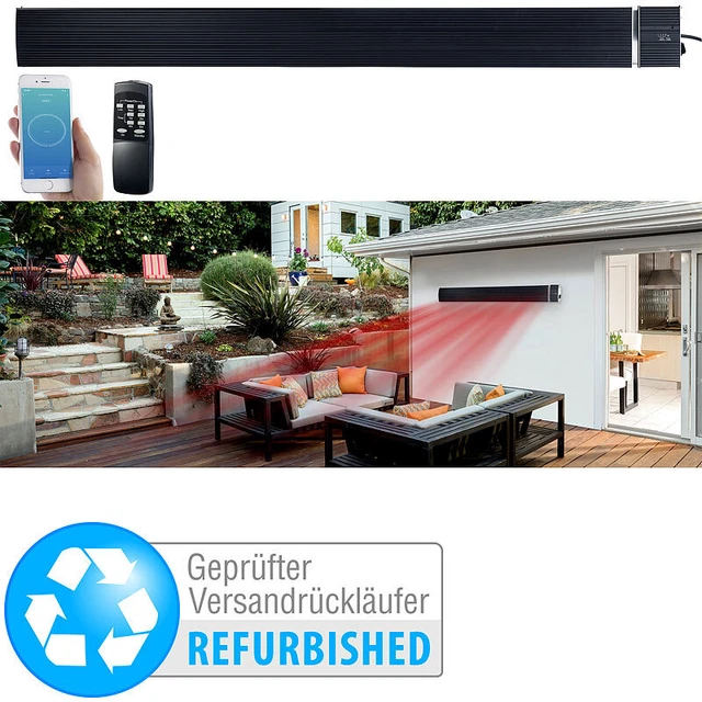 Semptec IR-Dunkelheizstrahler mit WLAN, App, Timer, 3.200 W, Versandrückläufer