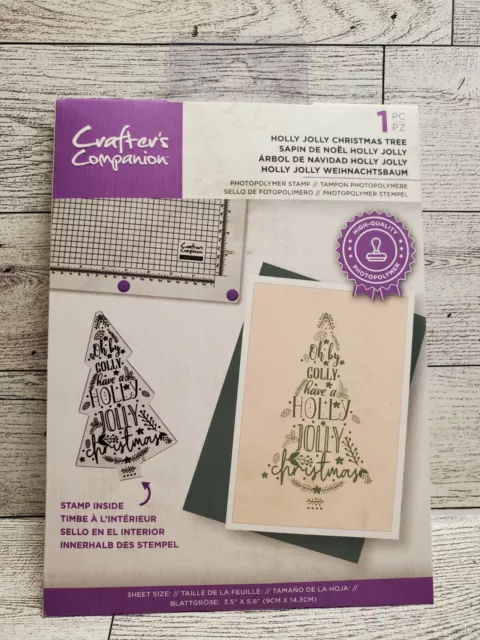 Crafters Companion Holly Jolly Christmas Tree Photopolymer Stamp New