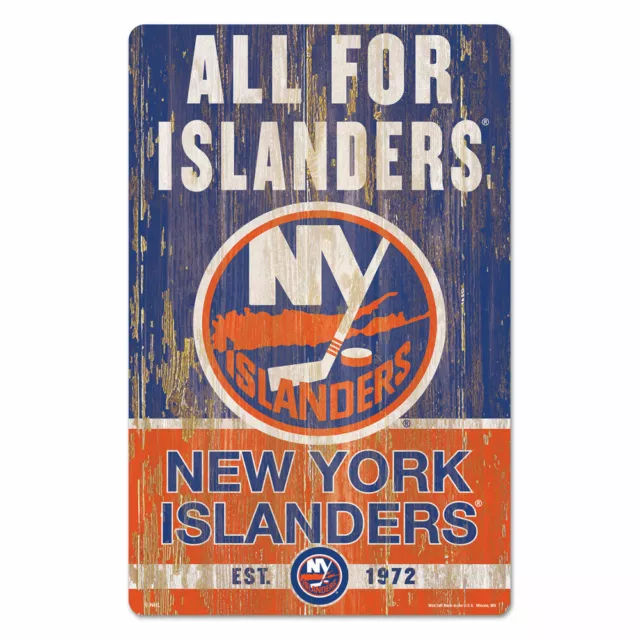 NHL New York Islanders All For Slogan Wood Sign Wooden Sign Wood Ice Hockey