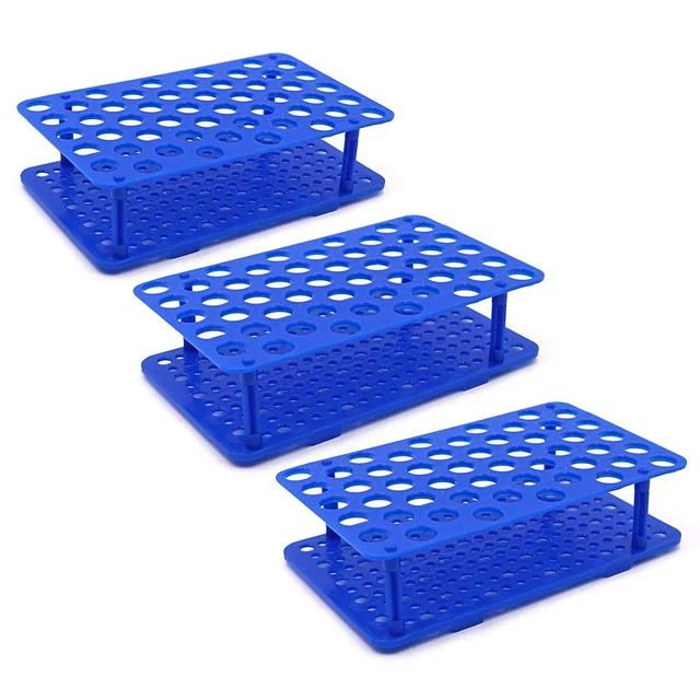 3Pcs Plastic Test Tube Rack Holder for 10Ml/15Ml Centrifuge Tubes, 50 Holes Deta