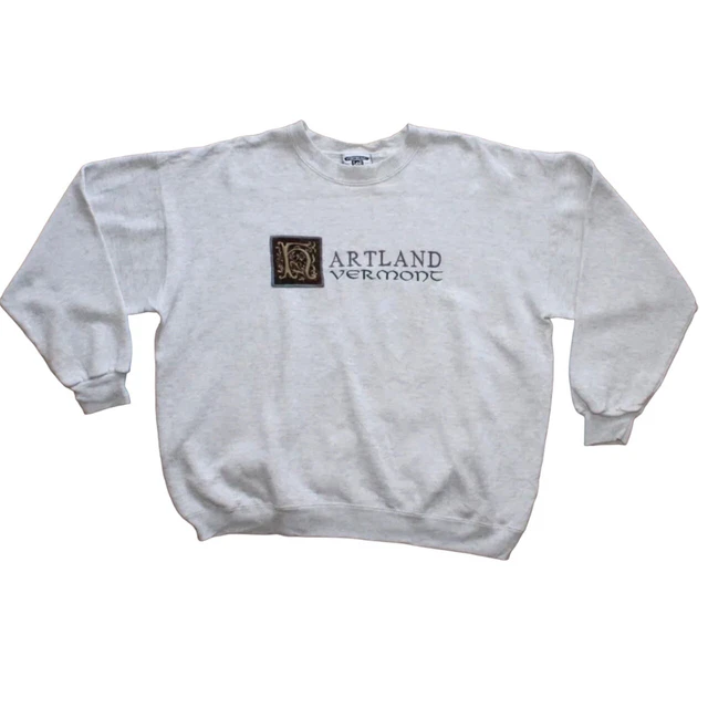 Vintage Lee Heavyweight Sweatshirt Hartland Vermont USA Jumper Size XL Grey