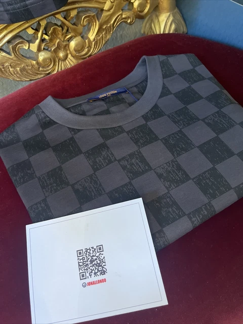 100% AUTHENTIC LOUIS Vuitton T-Shirt Damier Brown Ebene Short ...
