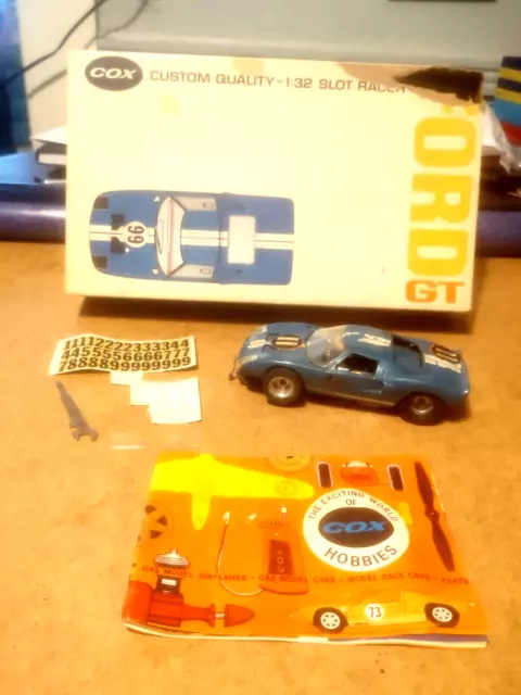 Vintage Cox Ford GT40 1/32 Scale Slot Car Box Booklet Decals Etc