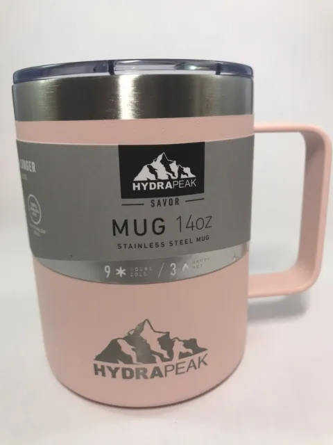 HYDRAPEAK Insulated Travel Mug, Color "Seashell" 14oz. Stainless Steel Brand New