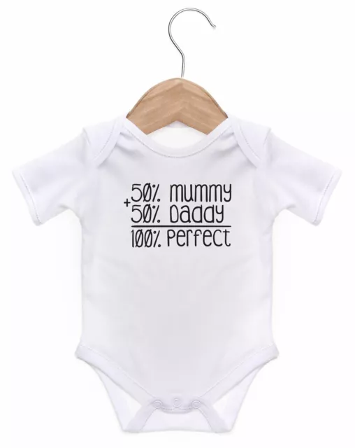 50% Mummy 50% Daddy 100% Perfect Baby Grow For Baby