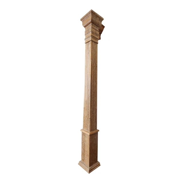 ARHAUS hand carved Decorative Teak Column - Blonde
