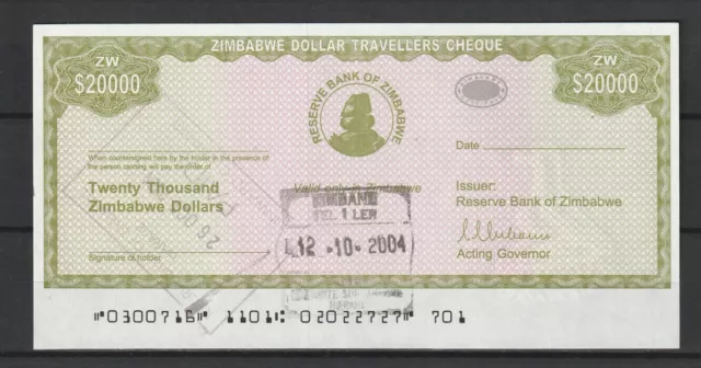 ZIMBABWE - Billet de 50000 Dollars de 2003 - P. N° 18 NEUF Emergency Travellers'