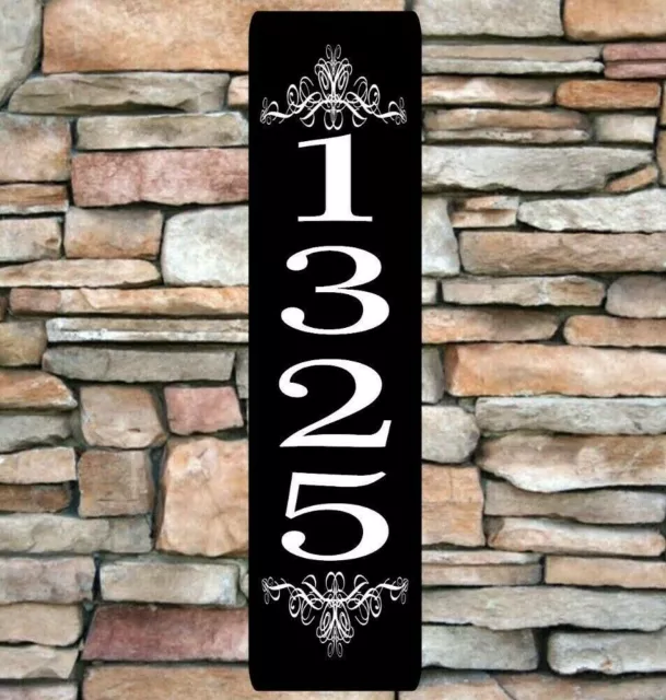 Personalized Home Address Sign Aluminum 3" x 12" Custom House Number Plaque Sign