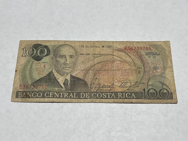 Costa Rica 100 Colones 1987 Note