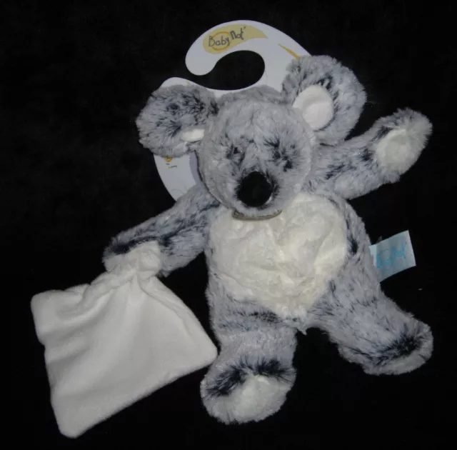 Doudou Souris gris chiné noir carré blanc Les Flocons Babynat' Baby Nat' BN052