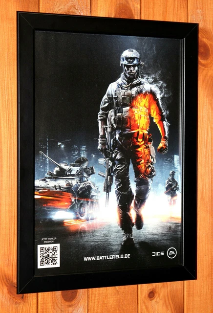 2011 Battlefield 3 Video Game PS3 Xbox 360 Rare Small Poster / Ad Page Framed.