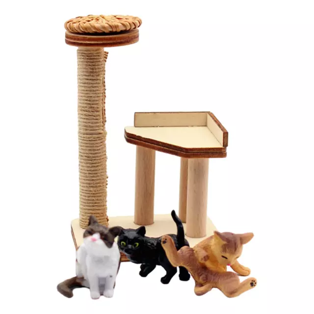 1/12 Dollhouse Cat Climbing Frame for Micro Landscape Sand Table