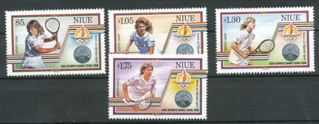 Niue New Zealand 1987 Olympic Games Tennis Set Mnh Bin Pricegb£4.50