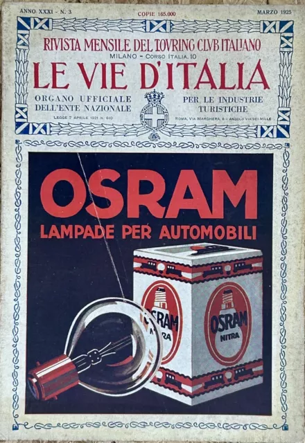 Rivista Mensile «Le vie d’Italia» del Touring Club Italiano - Marzo 1925