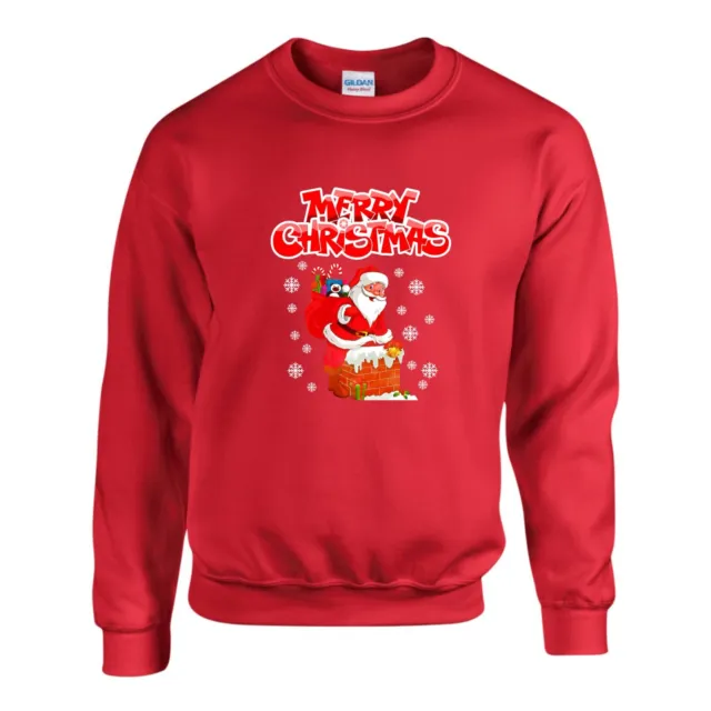 Santa Claus Merry Christmas Jumper, Ugly Hat Xmas Day Gift Sweatshirt Unisex Top
