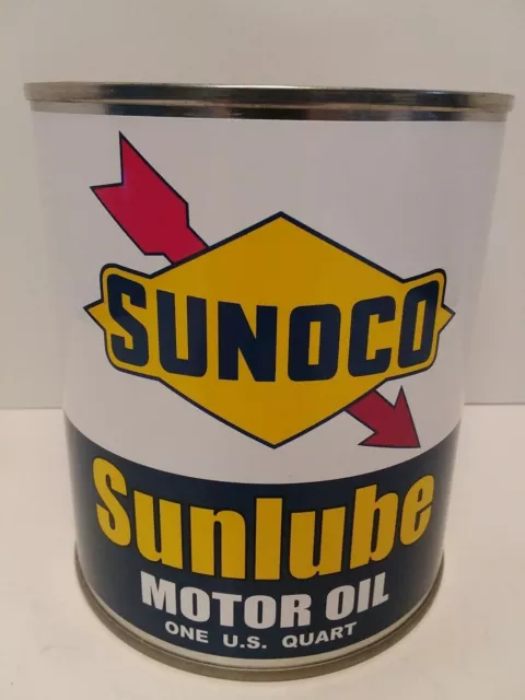 Vintage Sunoco Motor Oil Can 1 qt. -  ( Reproduction Tin Collectible )