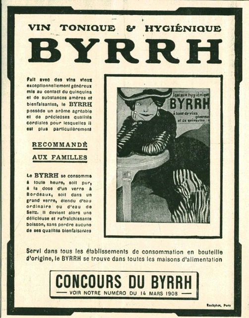 Publicité Ancienne Byrrh – "Ah La Madelon" 1932, Magazine Fallucci, 26x35cm