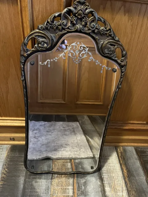 antique wood wall mirror