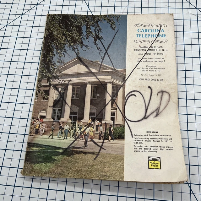 1972 Smithfield Clayton Selma North Carolina Nc Phone Book Genealogy Advertising
