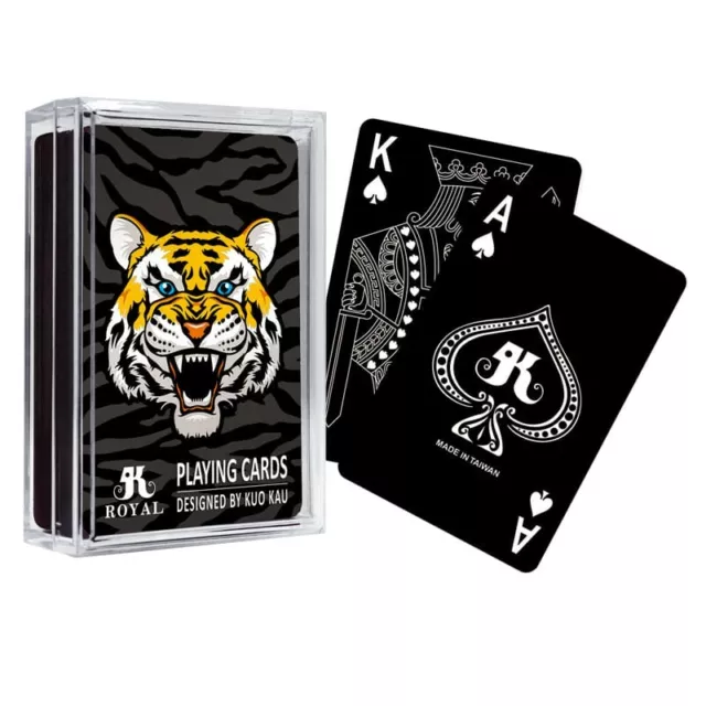 Wasserfeste Plastik Spielkarten Schwarze Pokerkarten Poker Karten Black Tiger