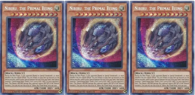 *** 3X Nibiru, The Primal Being 3X *** Playset Secret Rare Tn19-En013 Yugioh!