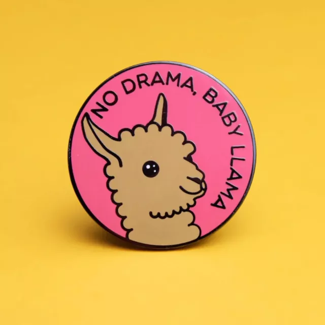 Sans Drama Bébé Lama Émail Pins Broche Badge / Mignon Kawaii Alpaga Rose Cadeau