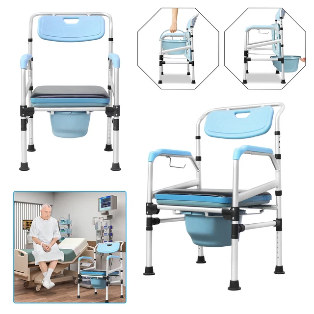 Silla de inodoro respaldo y silla antideslizante de altura ajustable a estrenar Ori