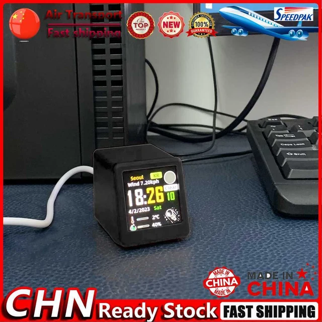 Digital Analog Alarm Clock Multi-function WiFi Clock As Cool Gift (Black) Fr