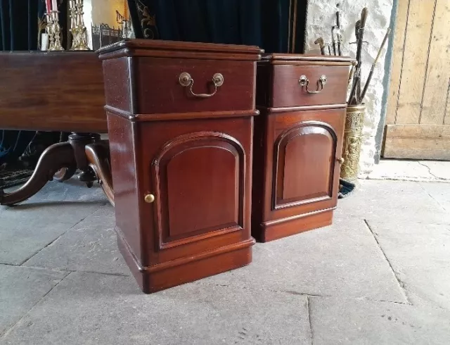 A Pair Of Antique Style Mahogany Bedside Cabinets