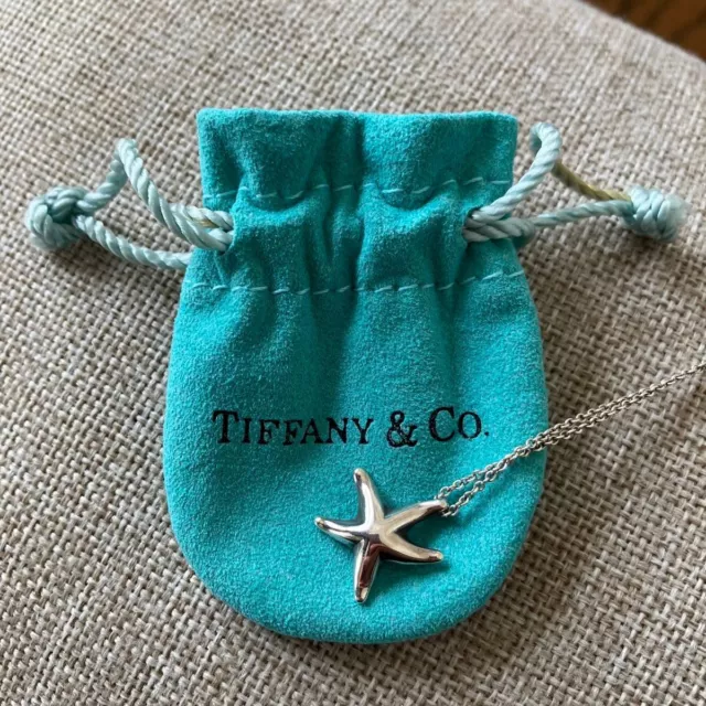 TIFFANY & Co Starfish Elsa Peretti Necklace Pendant Sterling Silver 925 USED F/S