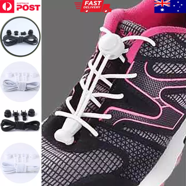 Elastic Lock No Tie Shoelaces Lazy Laces Locked Sneakers Kids Adults Shoe Lace