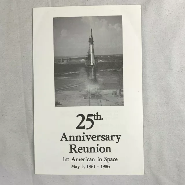 NASA 25th Anniversary Reunion Brochure 1st American In Space 1961-1986