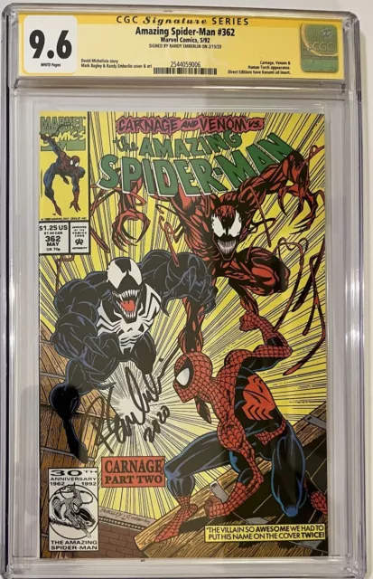 Amazing Spider-Man #362 - CGC SS 9.6 NM+ Randy Emberlin /Key 2nd App.of Carnage!