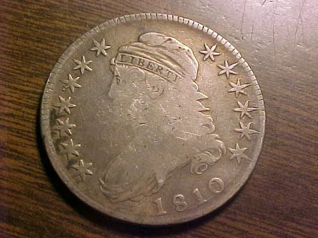 1810 Capped Bust Half Dollar Vg - Fine Beautiful Rare Half Dollar
