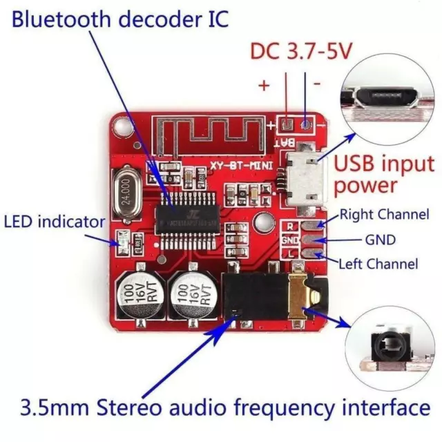 Scheda ricevitore audio fai da te Bluetooth 5.0 decoder lossless bella musica 3,7-5 V N0E4