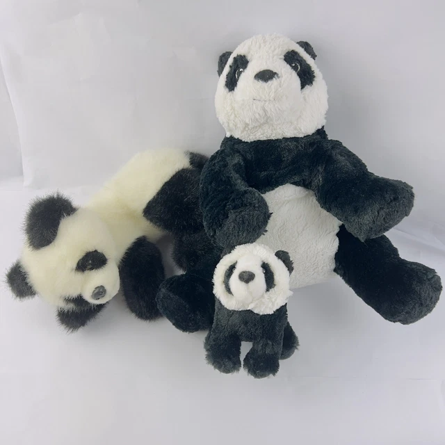 Lot Of 3 Panda Bear Plush Stuffed Animal FAMILY IKEA Kramig Douglas TY 1995