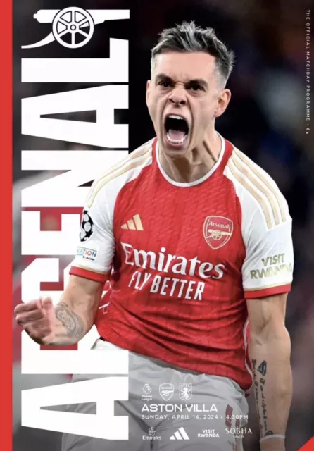 Arsenal v Aston Villa Official Matchday Programme 14-04-24 / Sun 14th April 2024