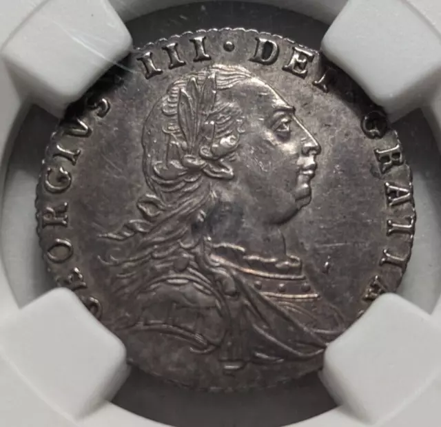 GREAT BRITAIN 1787 6 Pence George III NGC AU 55 Silver coin