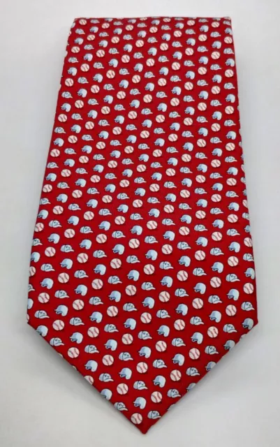 VINEYARD VINES SILK Men's Tie Martha's Red Baseball Theme Necktie. EUC ...