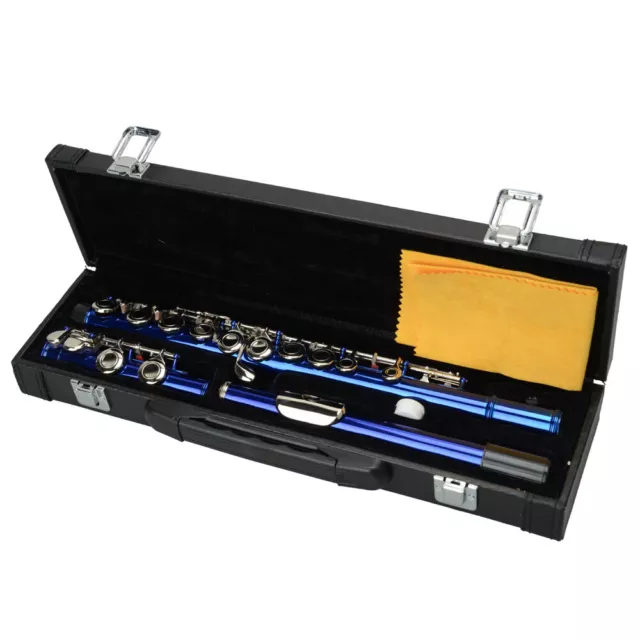 Hot Sale Cupronickel C 16-Key Closed Hole Concert Band Flute Blue - -