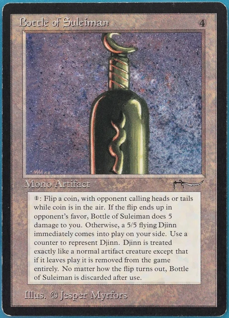 Bottle of Suleiman Arabian Nights PLD Artifact Rare CARD (390711) ABUGames