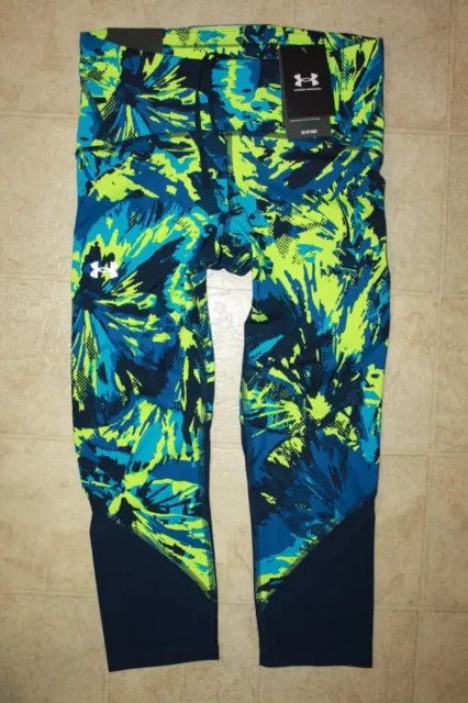 UNDER ARMOUR Women's Fly Fast Crop Printed Compression Leggings NWT SIZE MEDIUM