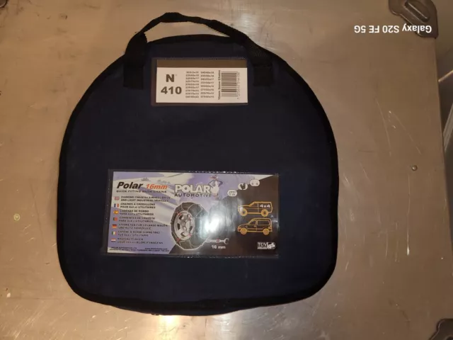 Polar automotive Snow Chains, new, set N410, 225 to 275, 15" to 20" Wheels