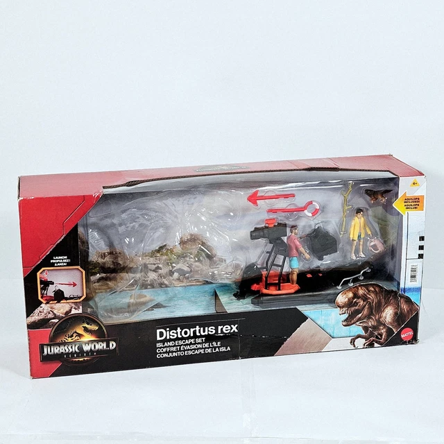 MATTEL JURASSIC WORLD Rebirth Distortus Rex Island Escape Set - No ...