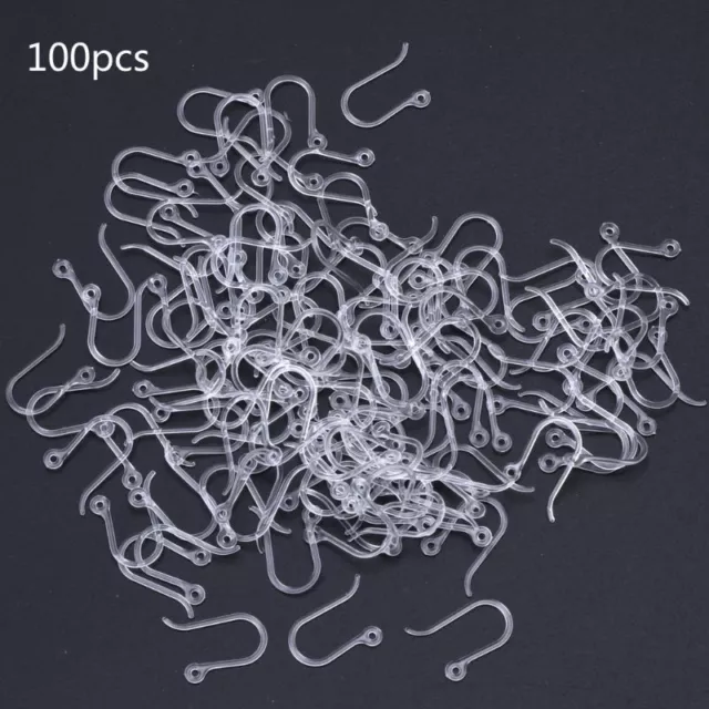 100Pcs/set 0.65mm Non-Allergenic Resin Ear Wire Hooks Earring Findings Craft