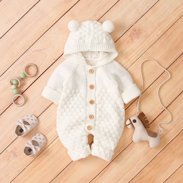 Maglione con cappuccio neonato bambino bambina vestito a maglia vestiti carini 6
