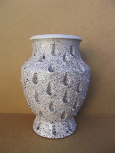 Ancien Vase en céramique italienne Fratelli Fanciullacci fraise blanche Italie